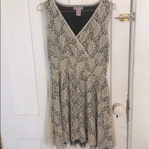 Cream lace skater dress. Formal off white.